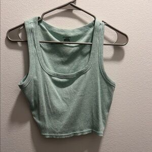 Jockey Mint Ribbed Scoop Neck Crop Tank
